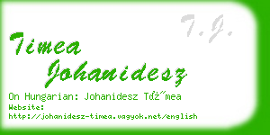 timea johanidesz business card